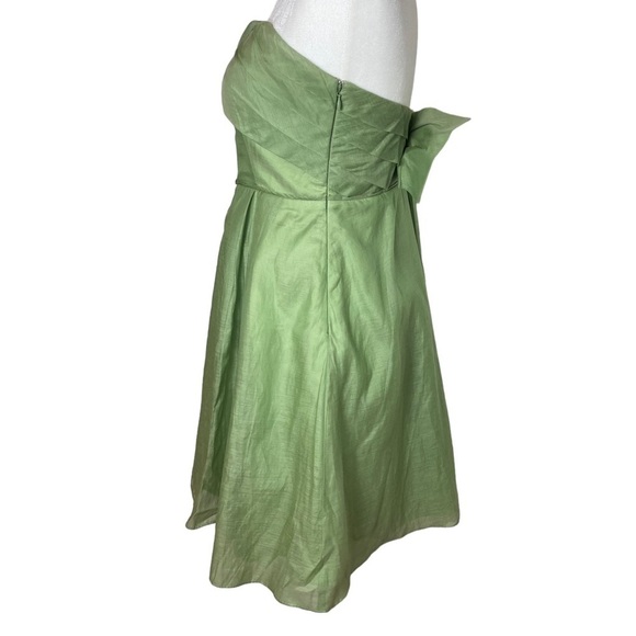 Jessica Simpson Dress 6 Strapless Party Green Sundress Elegant Frock Bow Back‎ - Picture 5 of 14